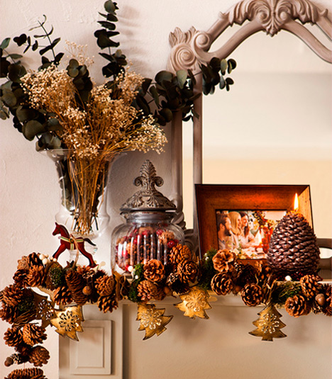 dekoracje świąteczne, dekoracje świąteczne w kolorze złota