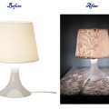 pomysł na lampkę IKEA - DIY, pomysł na lampkę stołową IKEA Lampan IKEA before and after